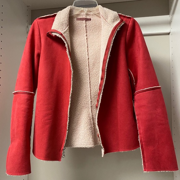 Velvet Jackets & Blazers - Velvet Women’s Red Fleece Jacket